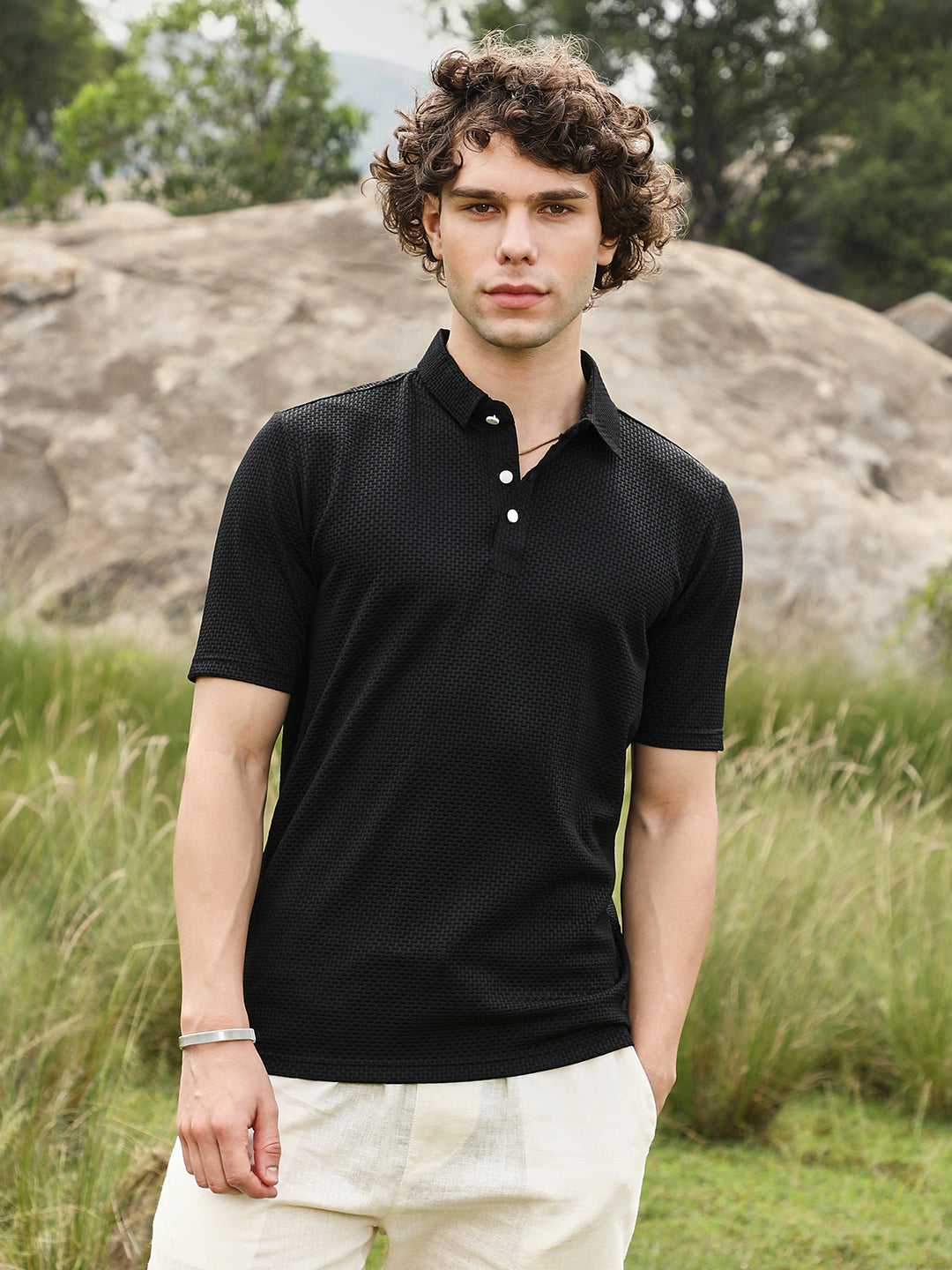 Warp-Tactile Polo T-Shirt