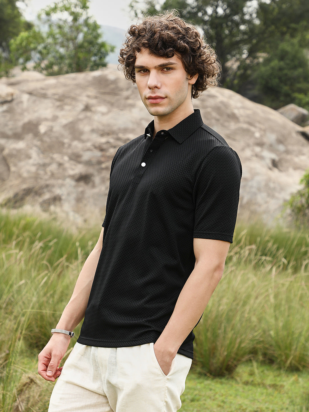 Warp-Tactile Polo T-Shirt