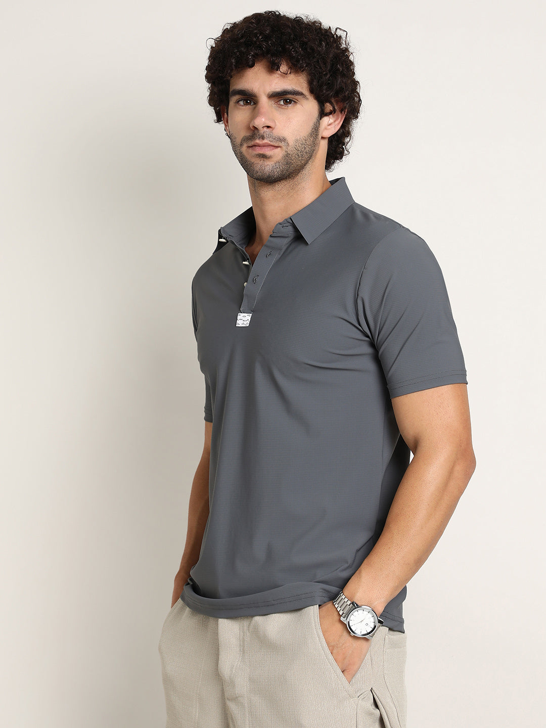 Seamless Waffle Polo T-Shirt