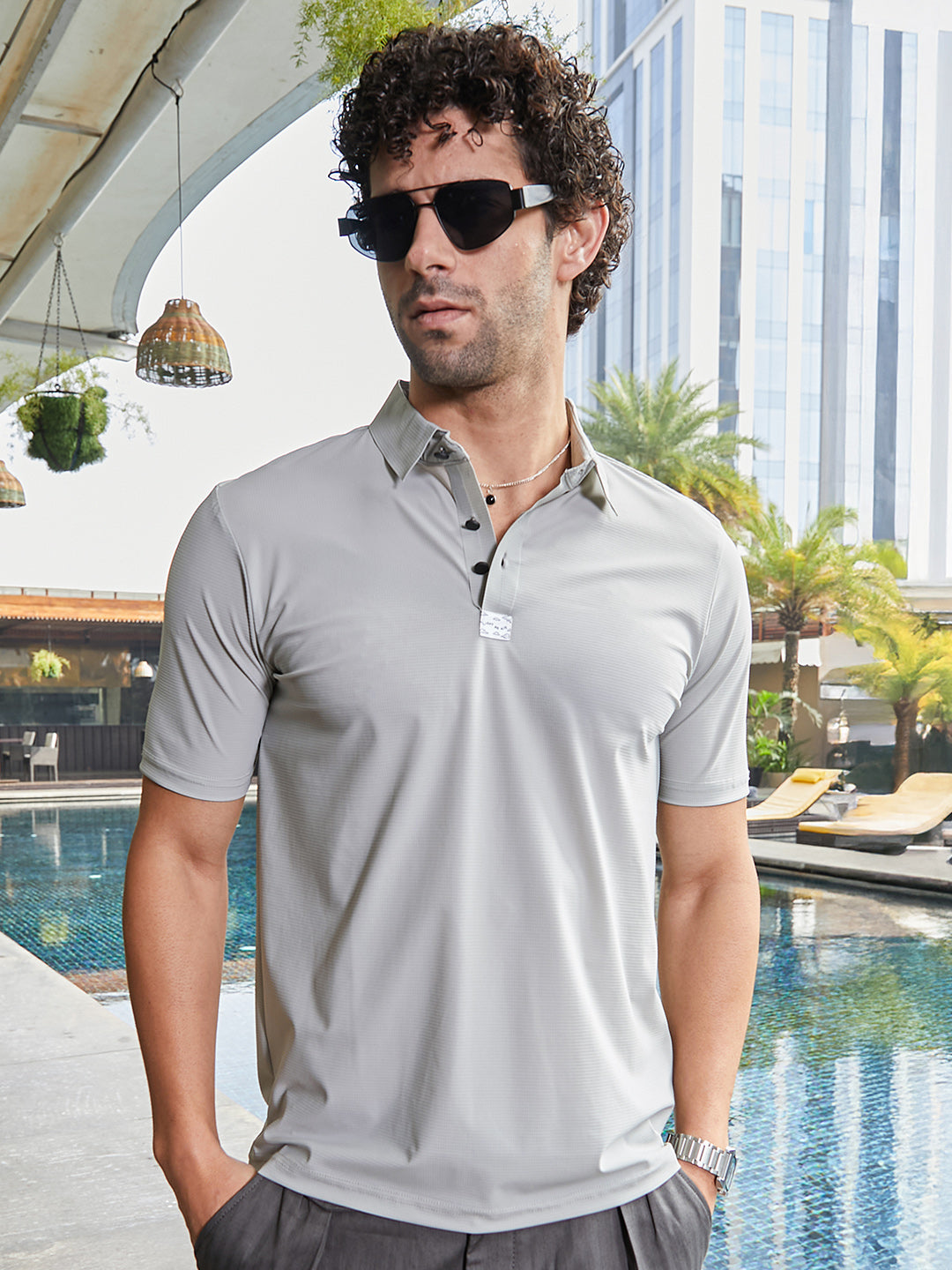 Seamless Waffle Polo T-Shirt