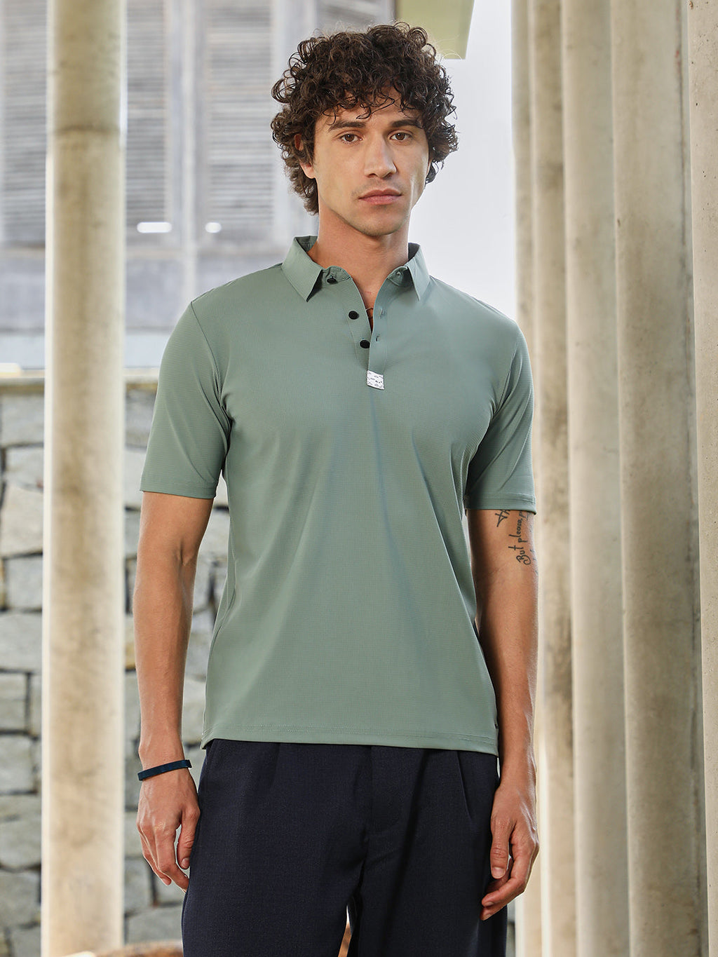 Seamless Waffle Polo T-Shirt