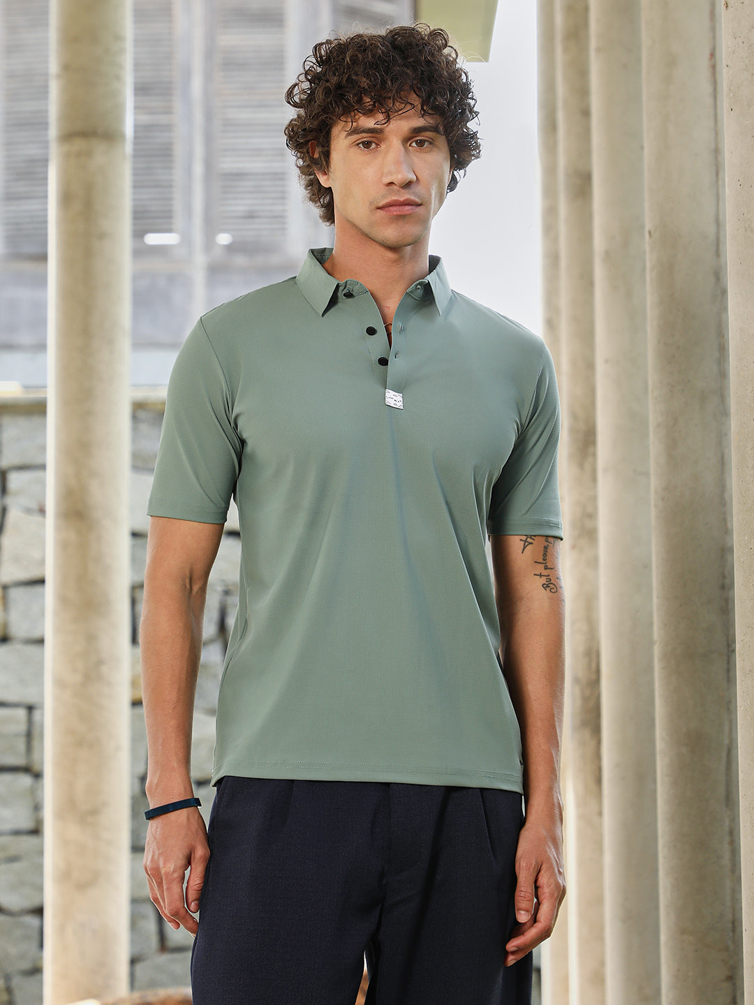 Seamless Waffle Polo T-Shirt