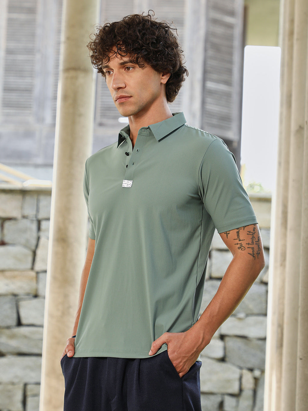 Seamless Waffle Polo T-Shirt