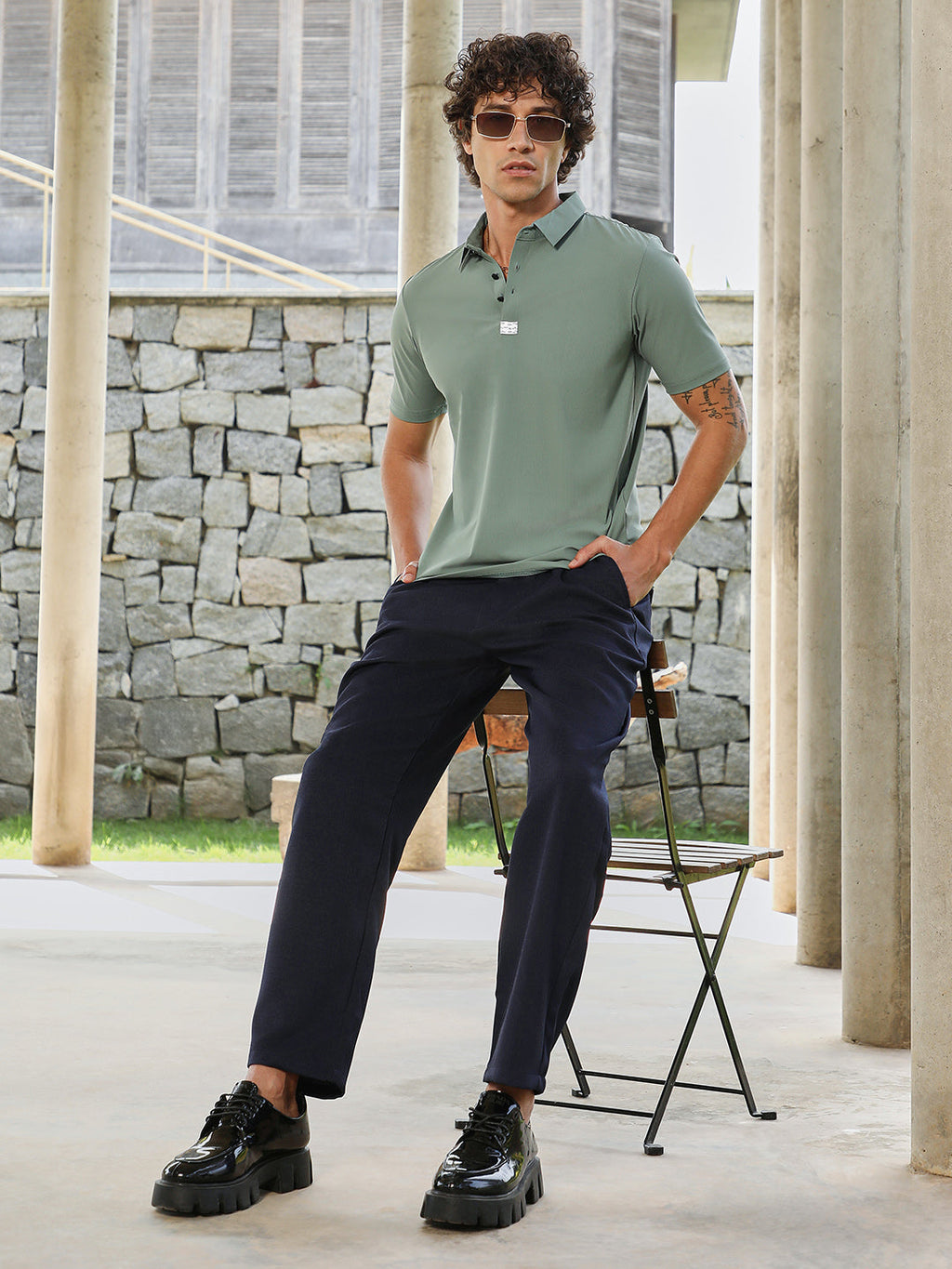 Seamless Waffle Polo T-Shirt