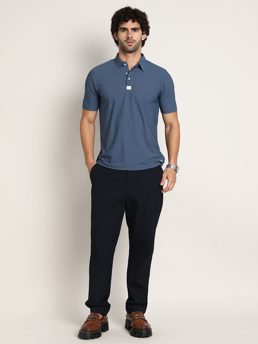 Seamless Waffle Polo T-Shirt