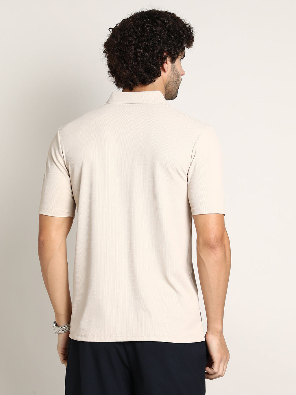 Seamless Ribbed Polo T-Shirt