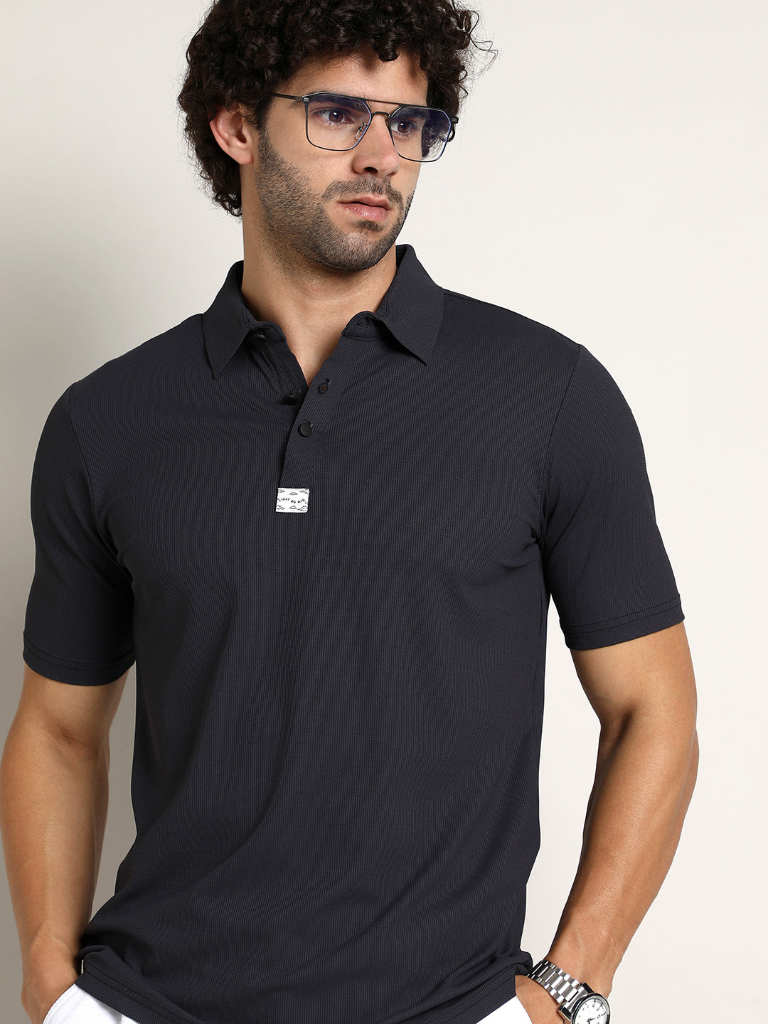 Seamless Ribbed Polo T-Shirt