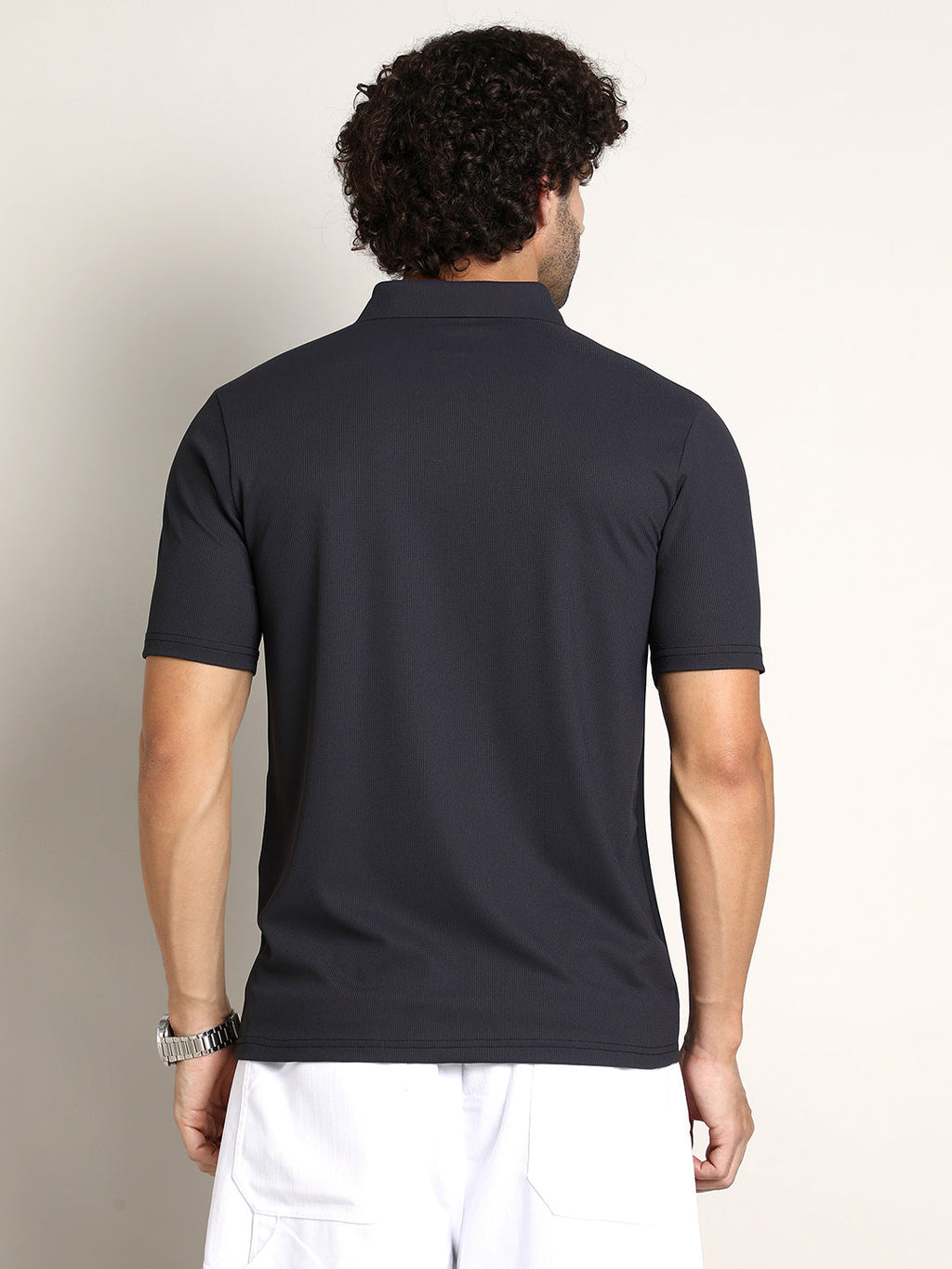 Seamless Ribbed Polo T-Shirt