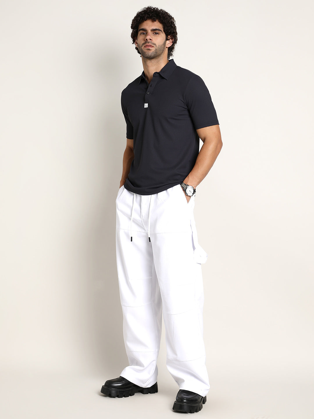 Seamless Ribbed Polo T-Shirt