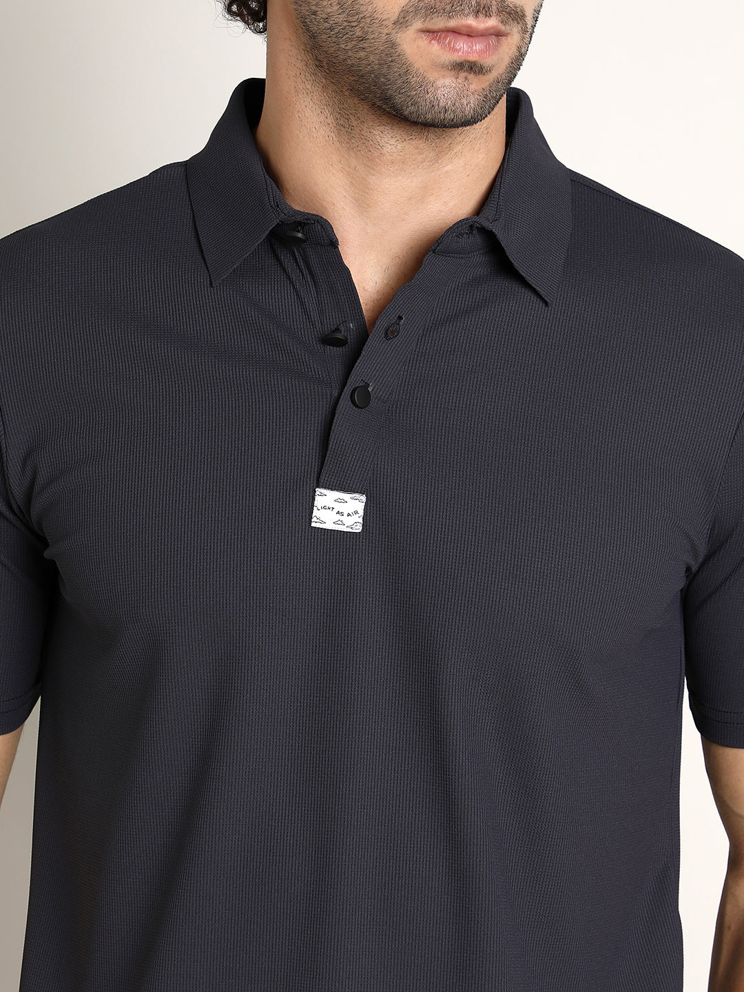Seamless Ribbed Polo T-Shirt