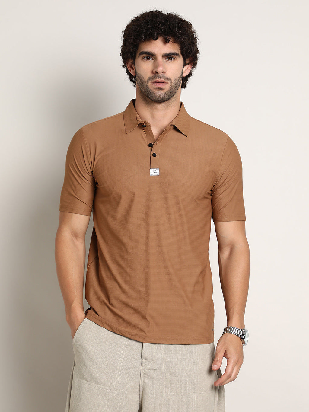 Seamless Waffle Polo T-Shirt