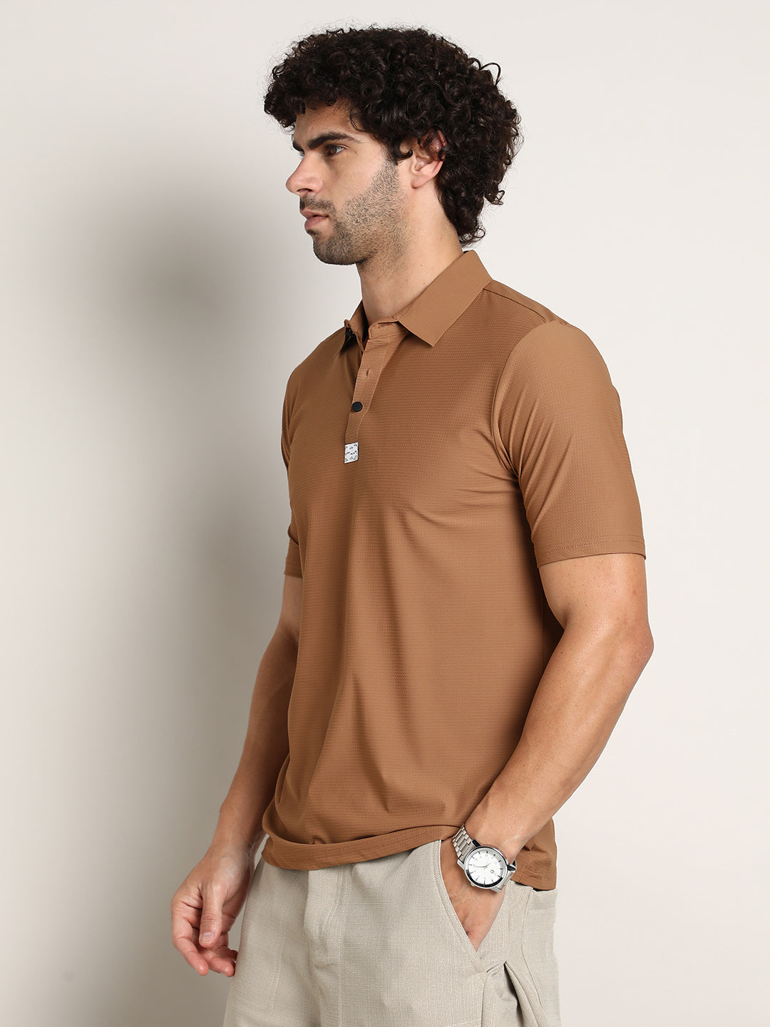 Seamless Waffle Polo T-Shirt