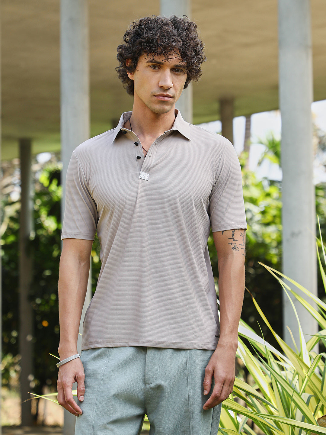 Seamless Waffle Polo T-Shirt