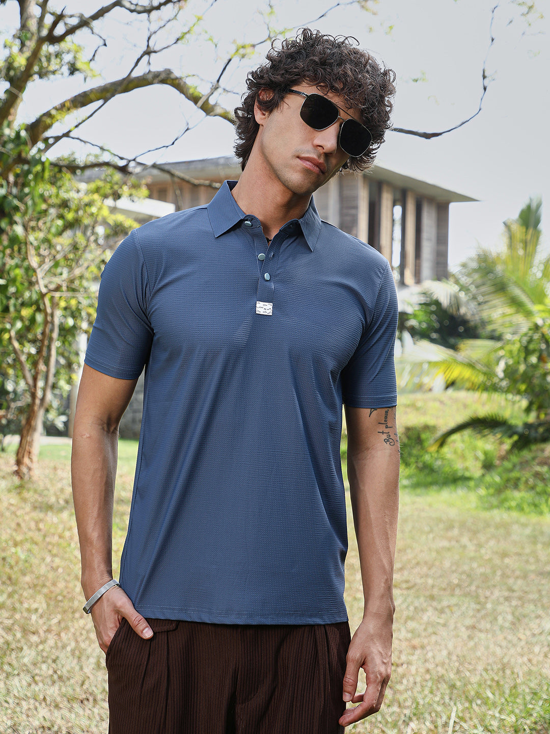 Seamless Waffle Polo T-Shirt