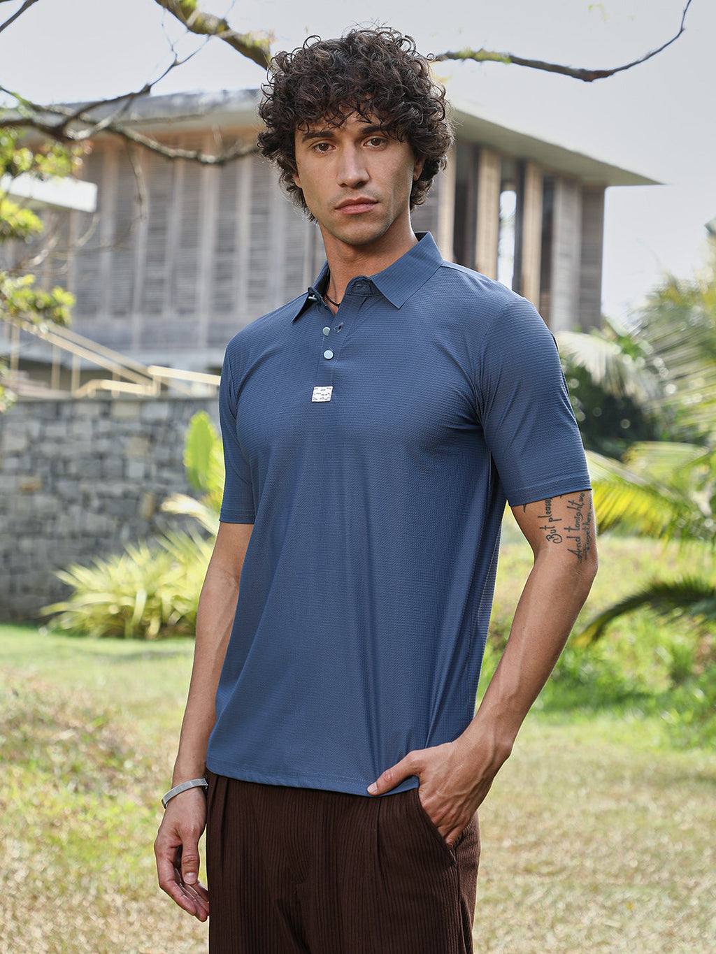 Seamless Waffle Polo T-Shirt