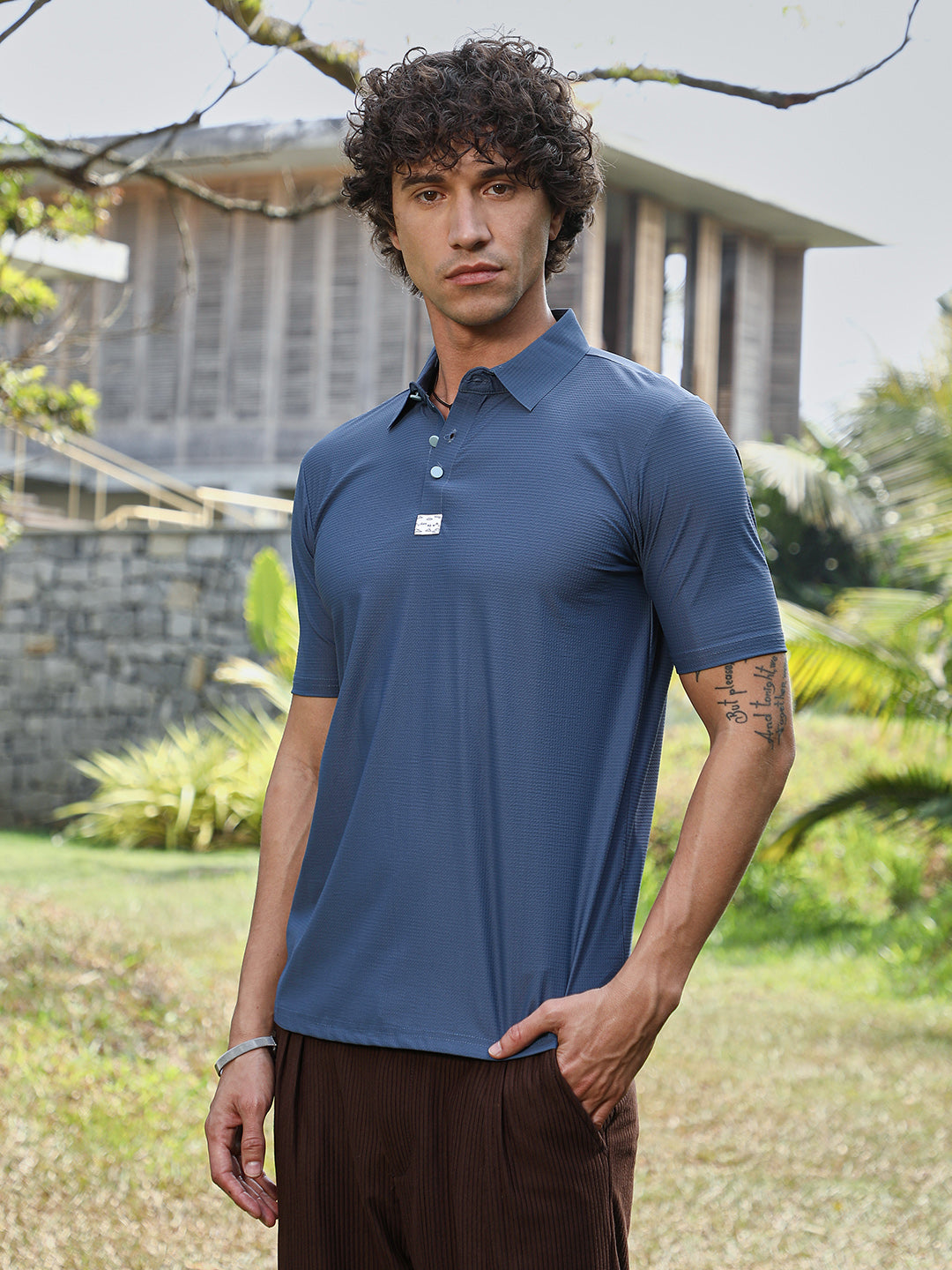 Seamless Waffle Polo T-Shirt