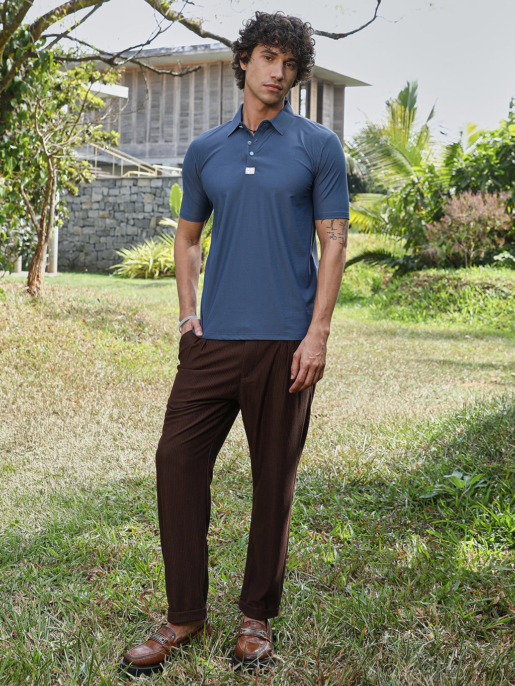 Seamless Waffle Polo T-Shirt