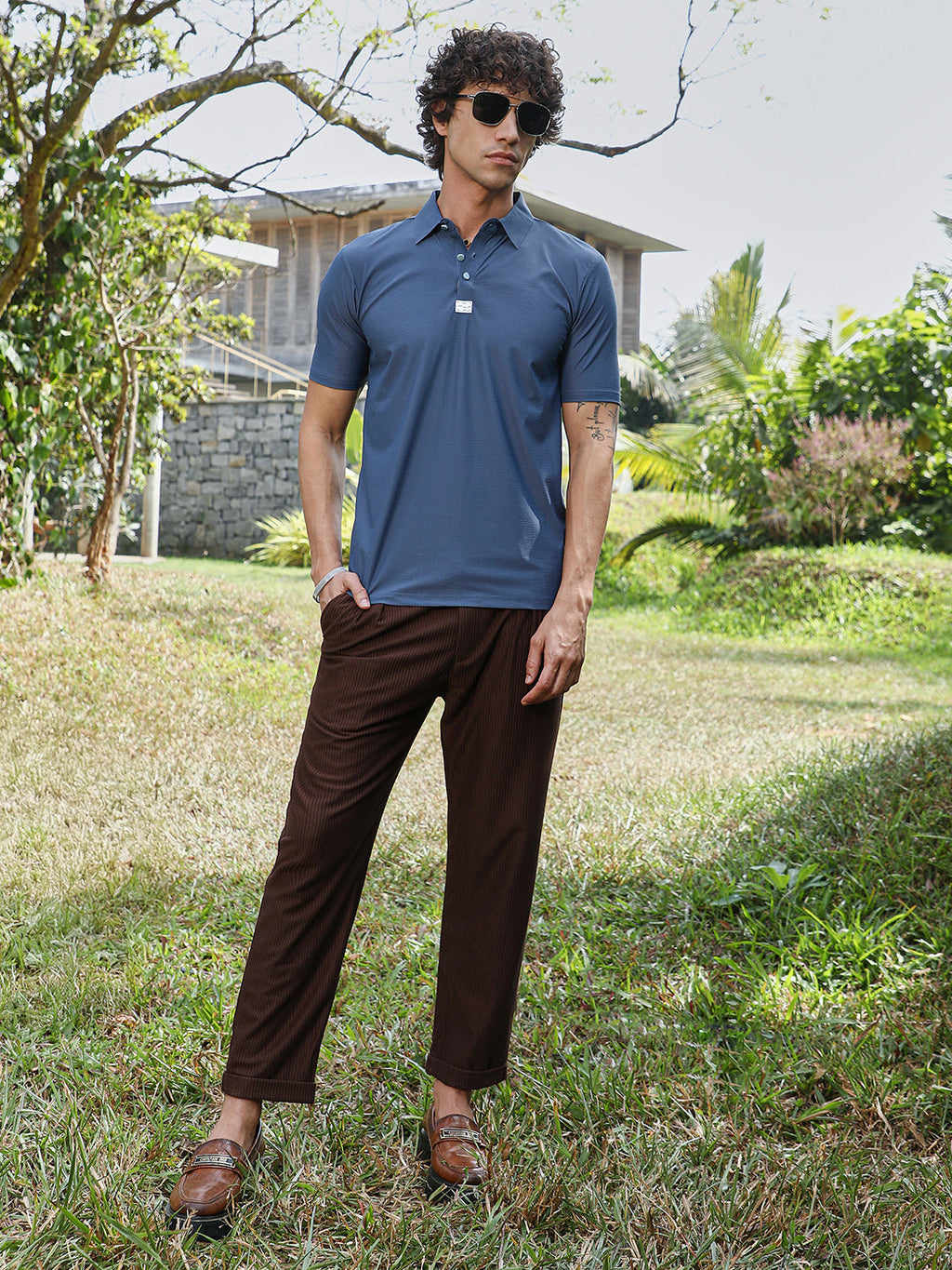 Seamless Waffle Polo T-Shirt