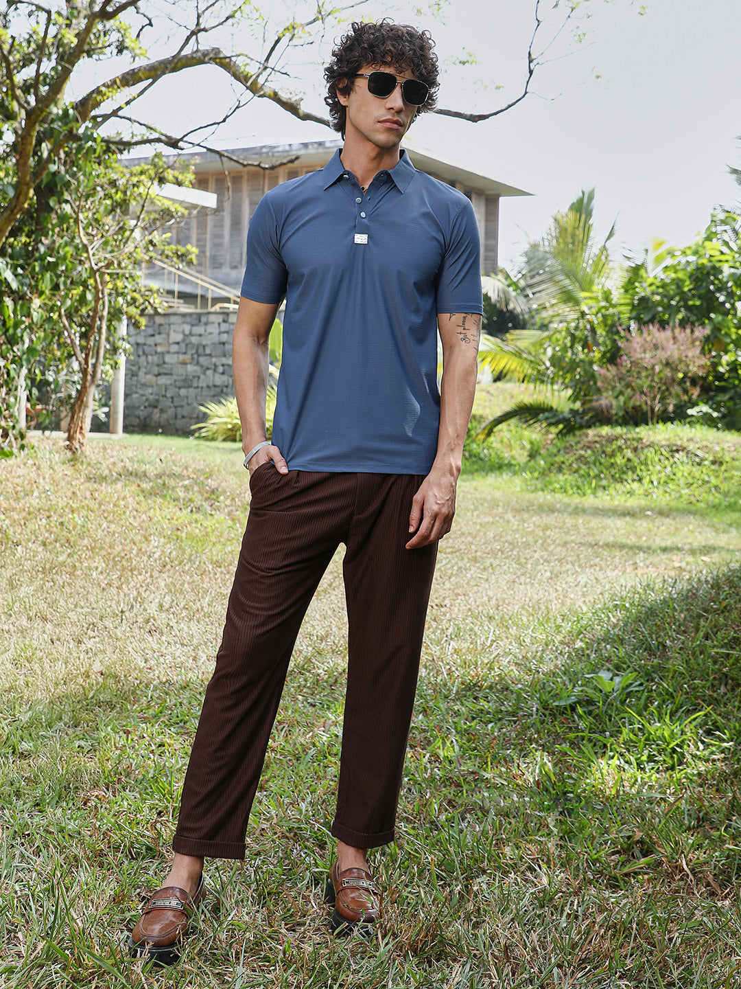 Seamless Waffle Polo T-Shirt