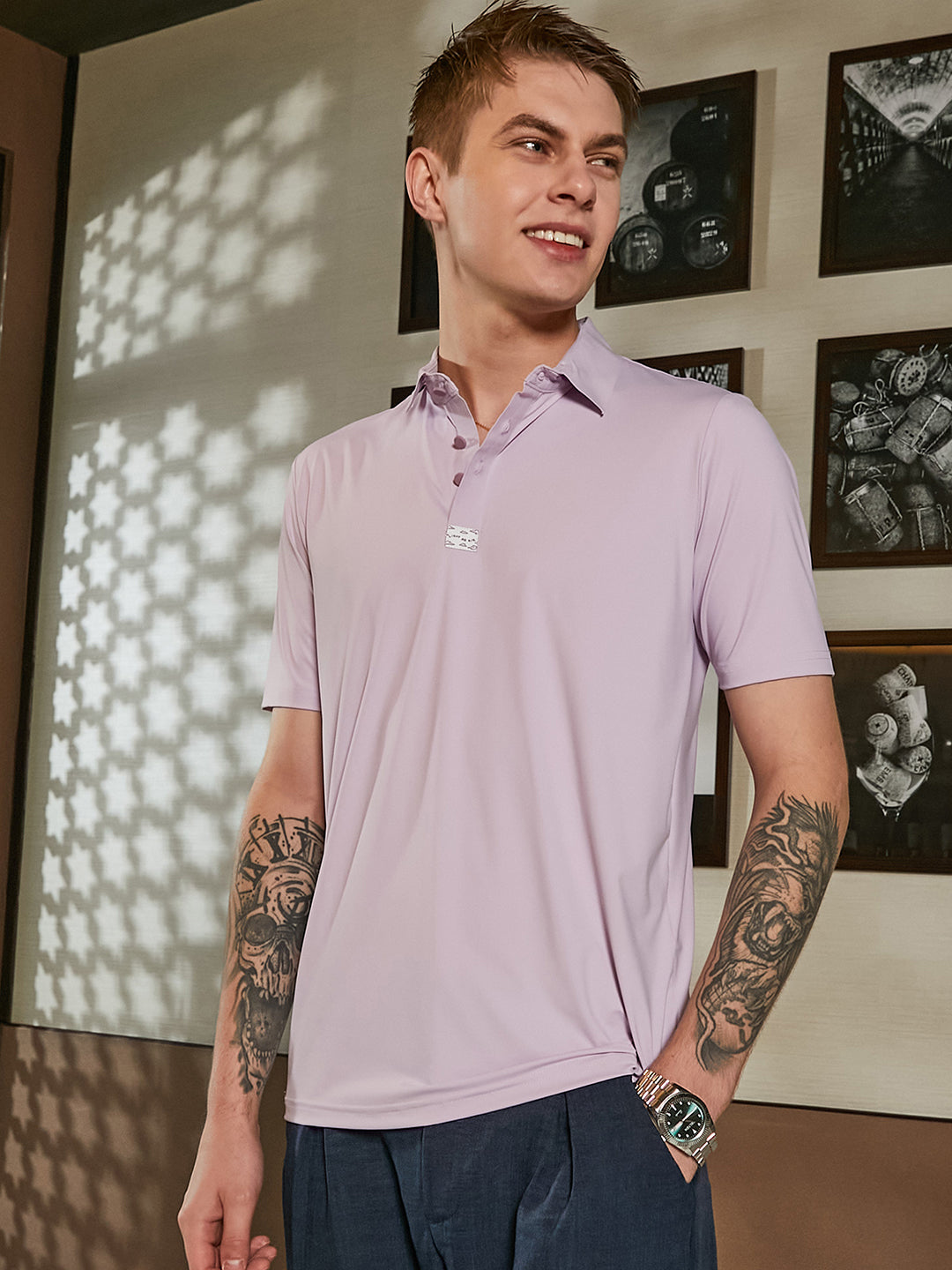 Seamless Solid Polo T-Shirt