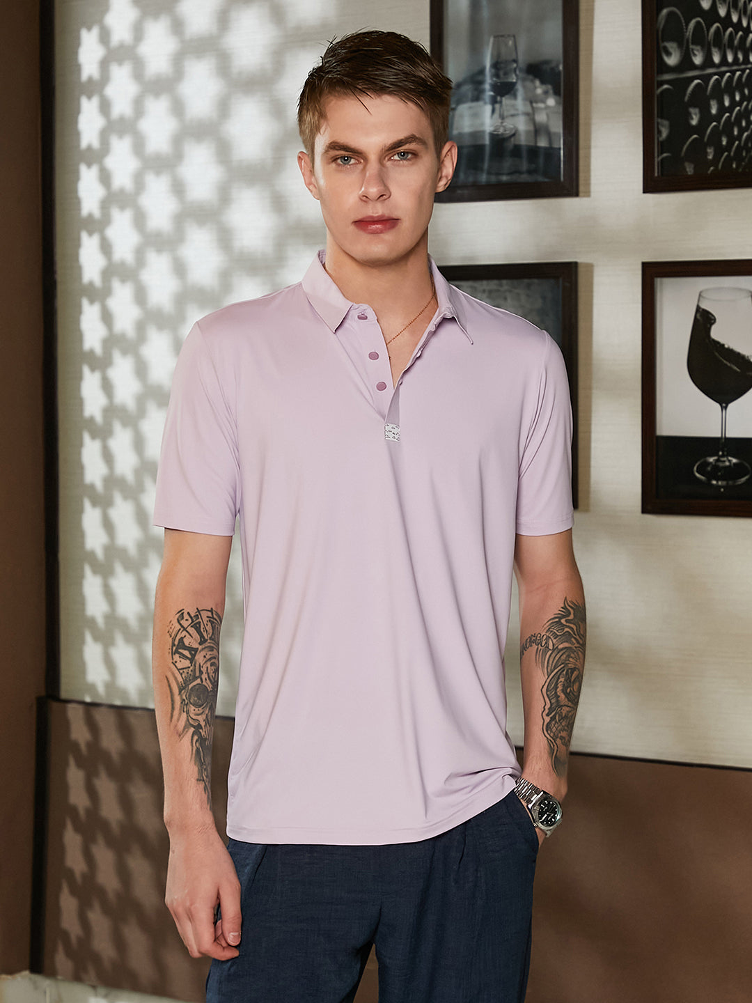 Seamless Solid Polo T-Shirt