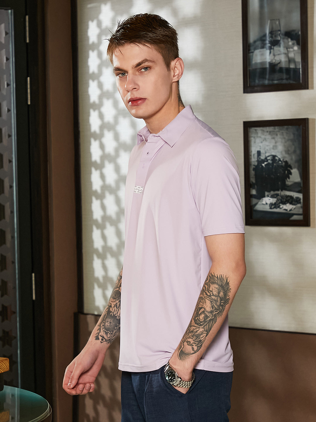 Seamless Solid Polo T-Shirt