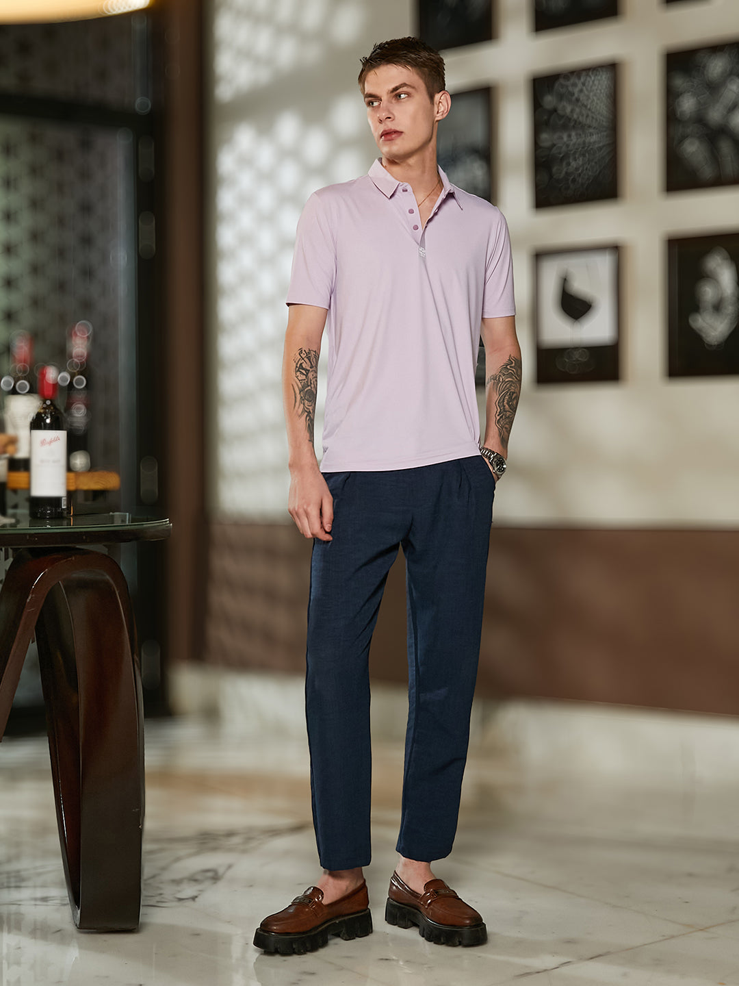 Seamless Solid Polo T-Shirt