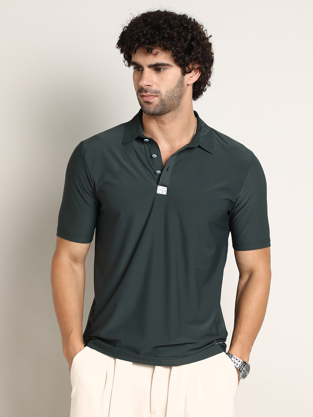 Seamless Solid Polo T-Shirt