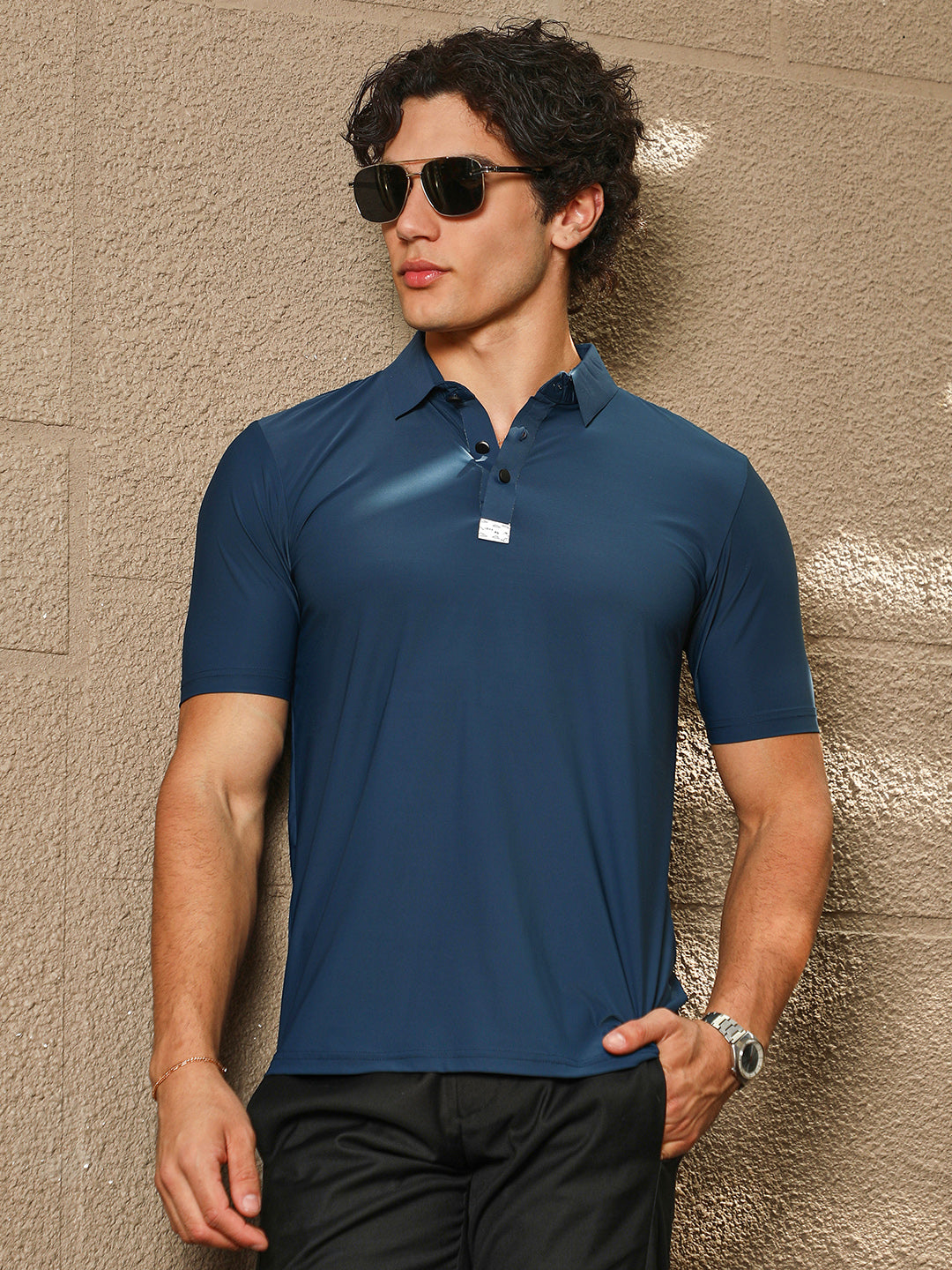 Seamless Solid Polo T-Shirt