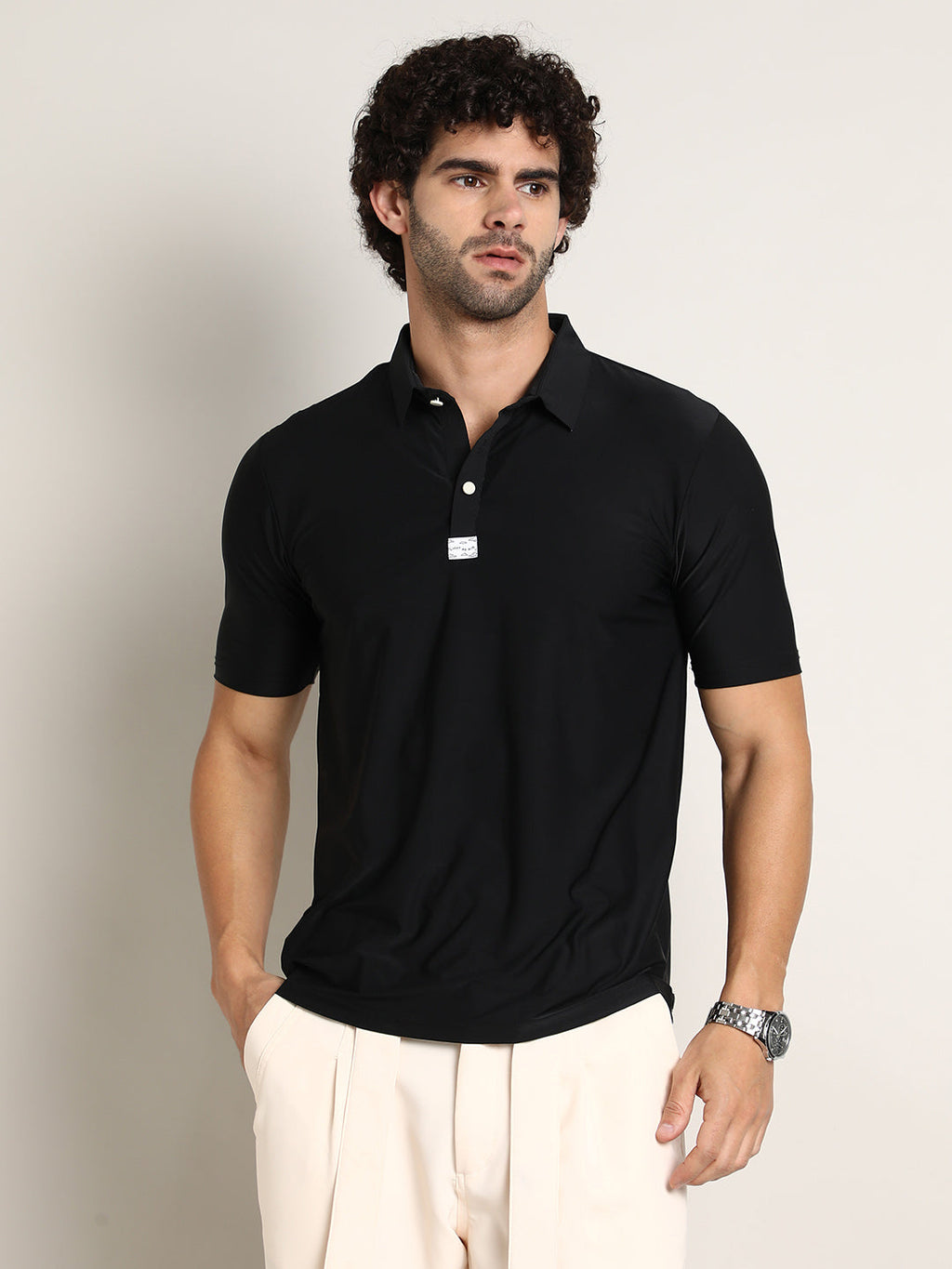 Seamless Solid Polo T-Shirt