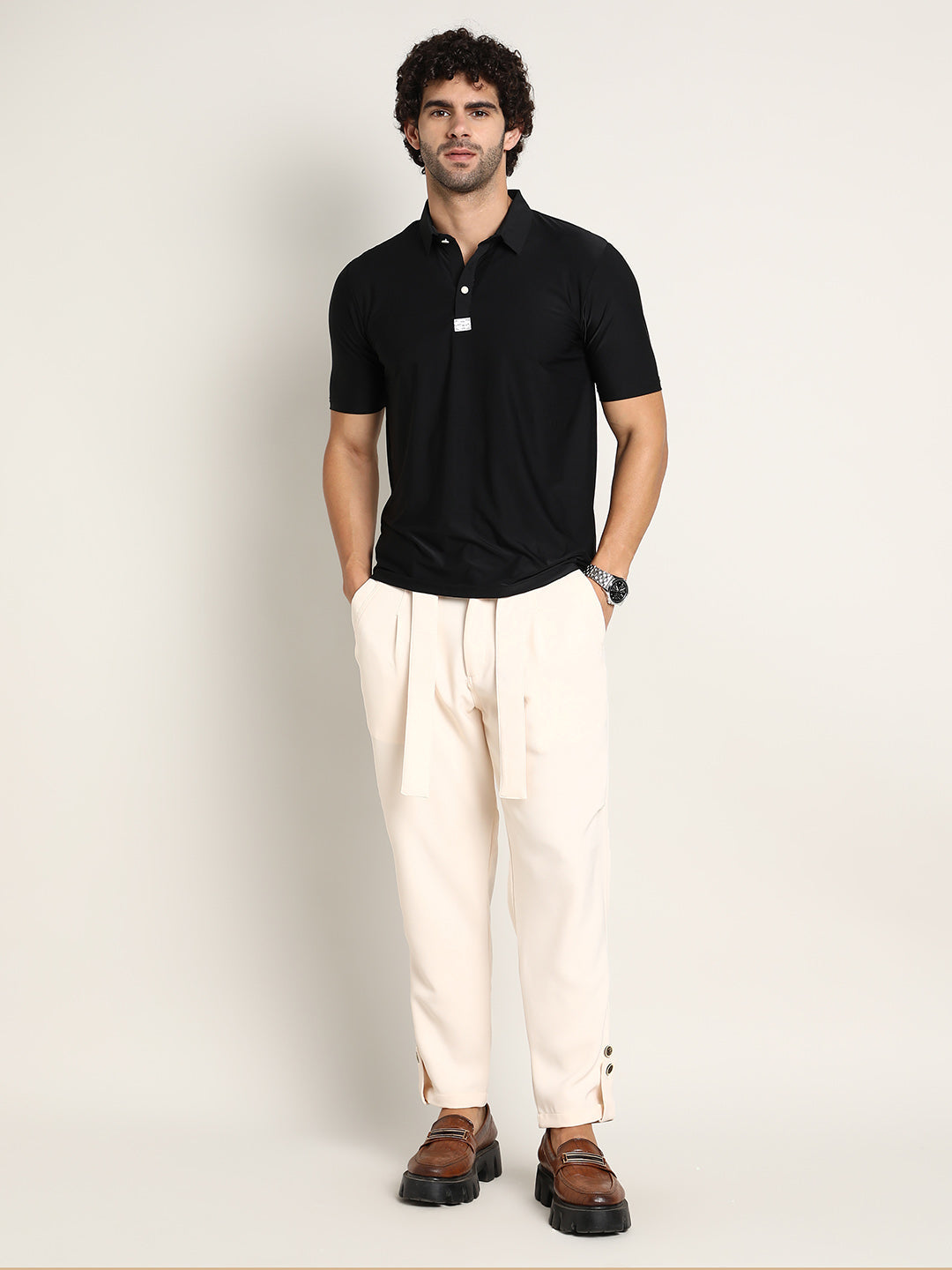 Seamless Solid Polo T-Shirt