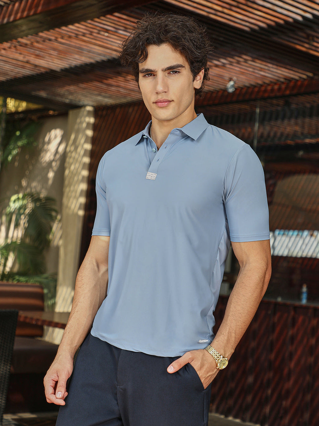 Seamless Solid Polo T-Shirt