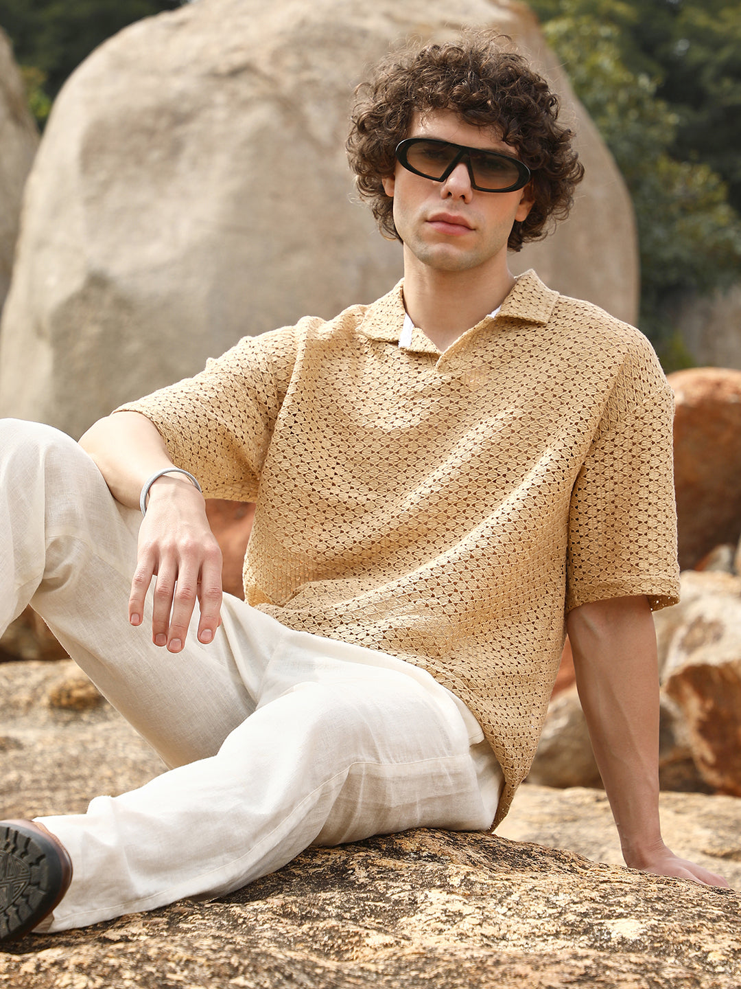 Lozenge Oversized Polo T-Shirt