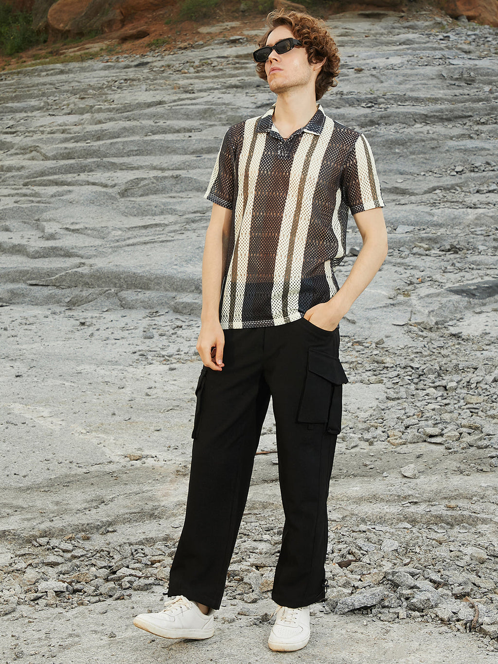 Panel Knit PoloT-Shirt