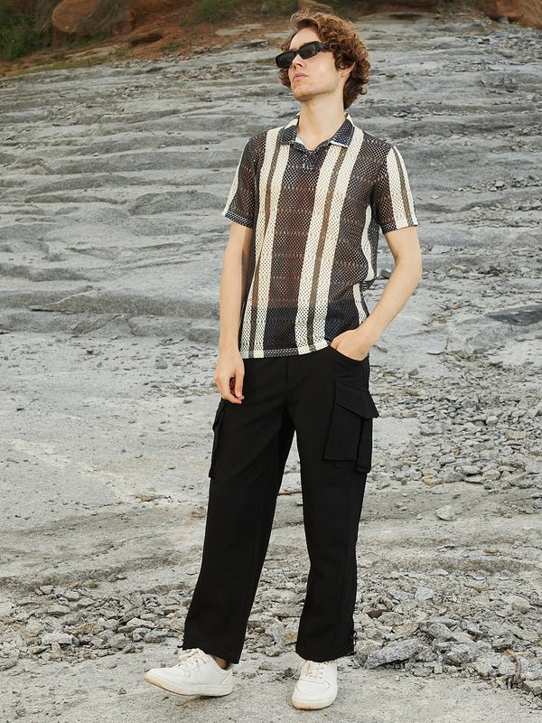 Panel Knit PoloT-Shirt