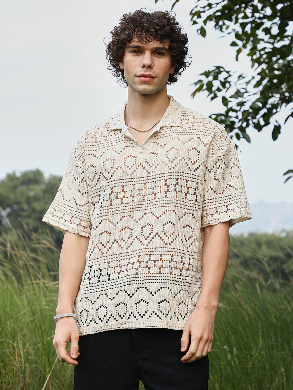 Bohemian Oversized Polo T-Shirt