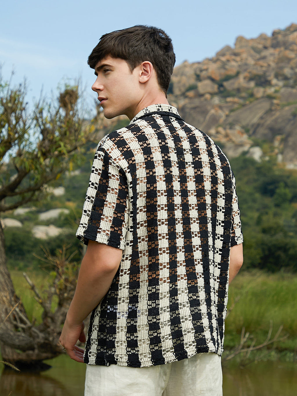 Track-Stripe Oversized Polo T-Shirt