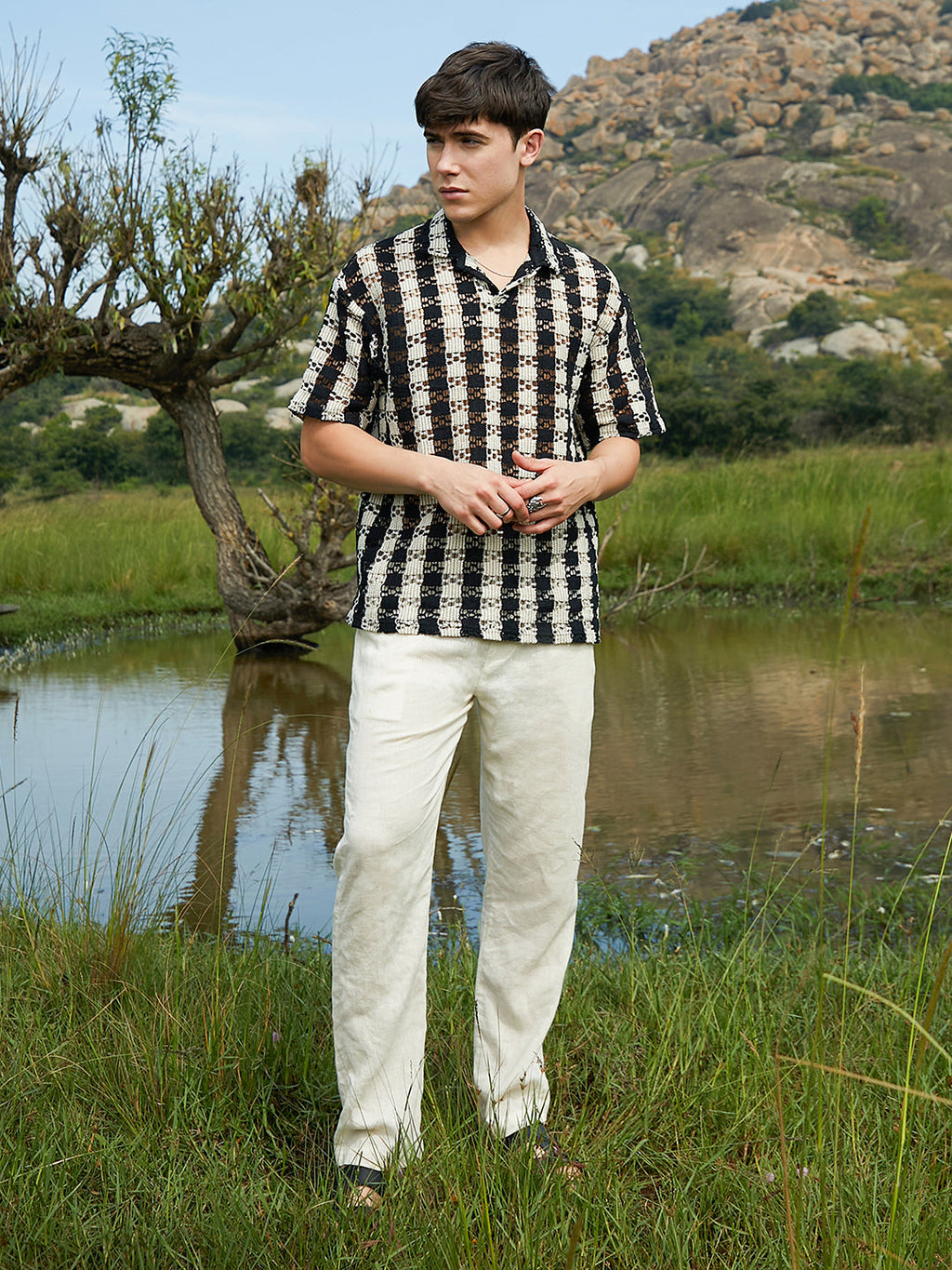 Track-Stripe Oversized Polo T-Shirt