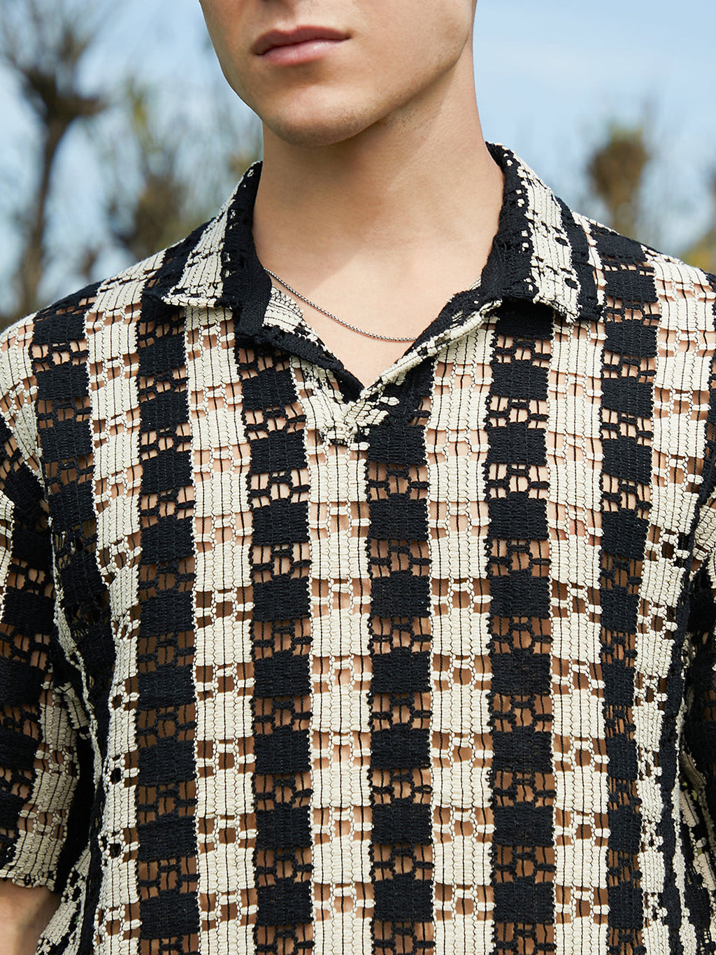 Track-Stripe Oversized Polo T-Shirt