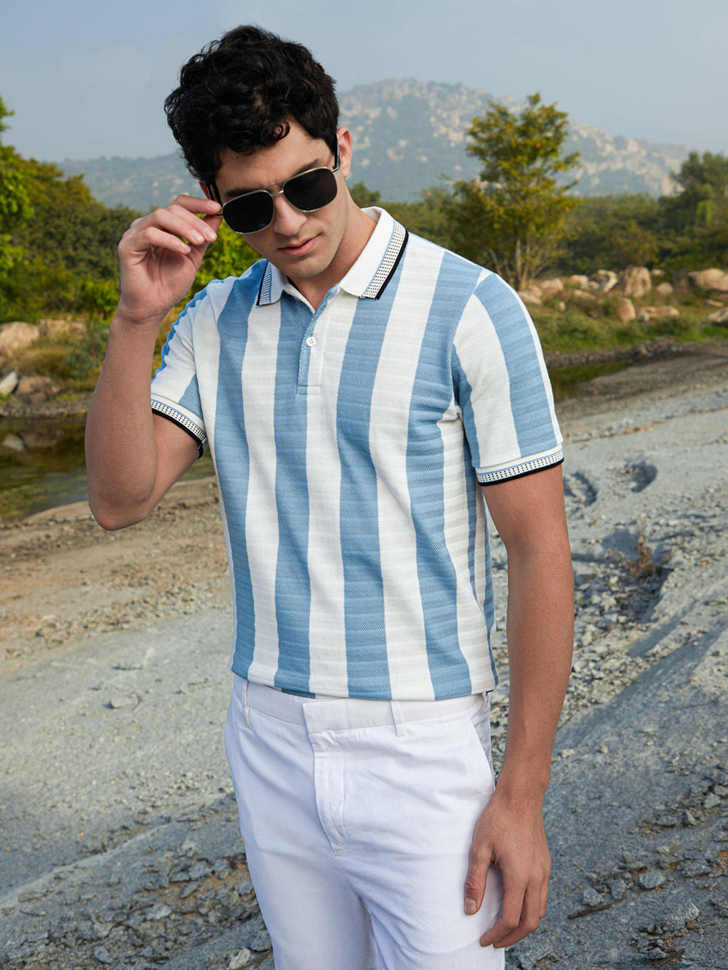 Awning-Striped Polo T-Shirt