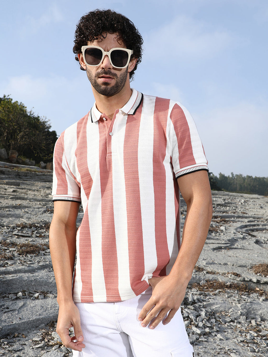Awning-Striped Polo T-Shirt