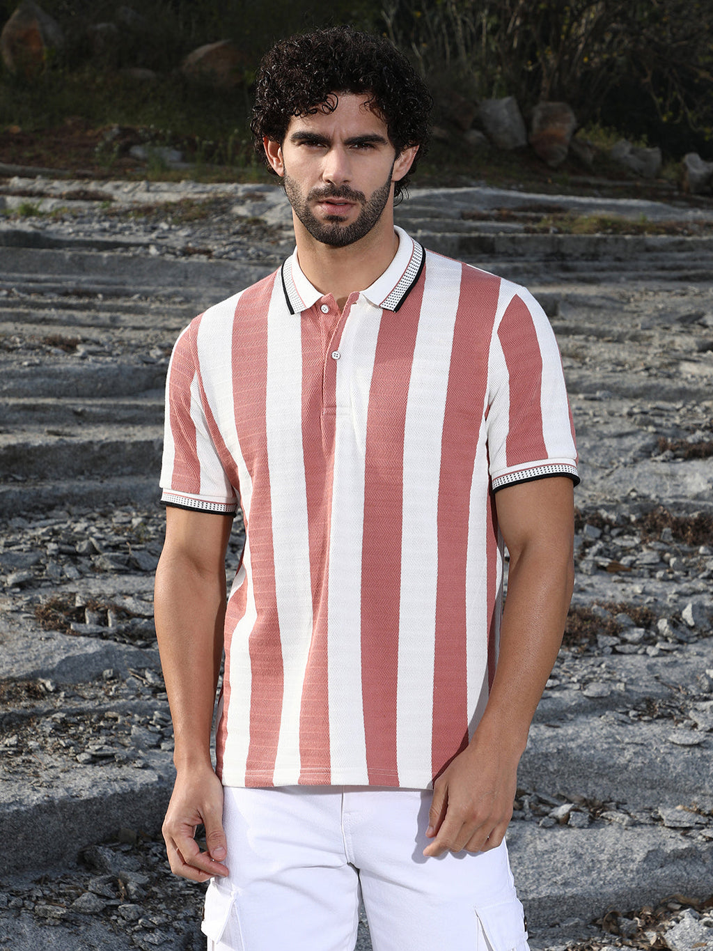 Awning-Striped Polo T-Shirt