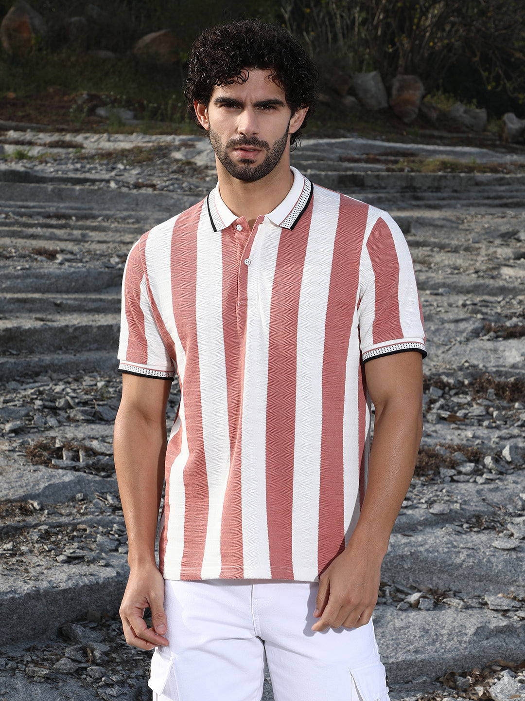 Awning-Striped Polo T-Shirt
