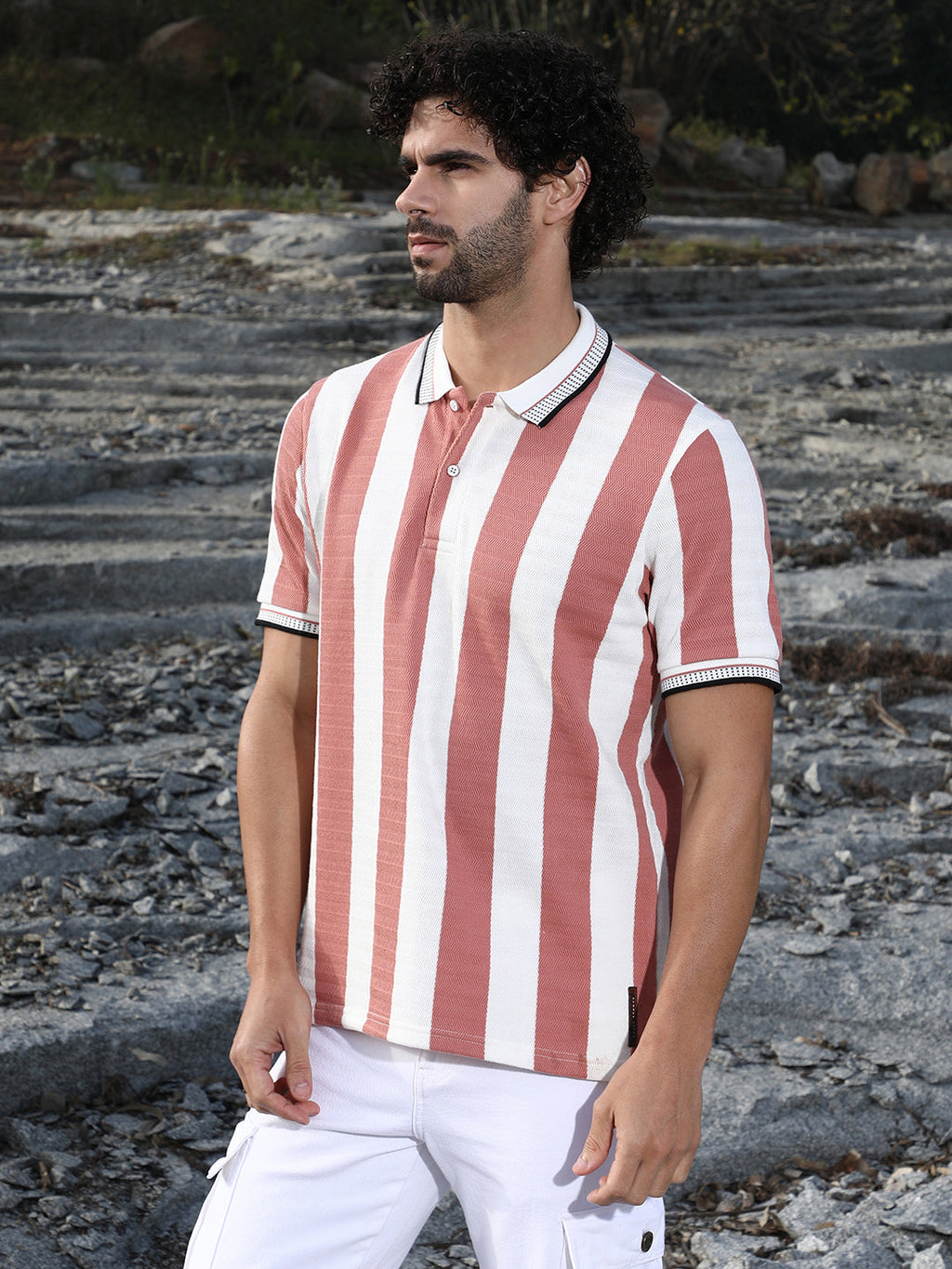 Awning-Striped Polo T-Shirt