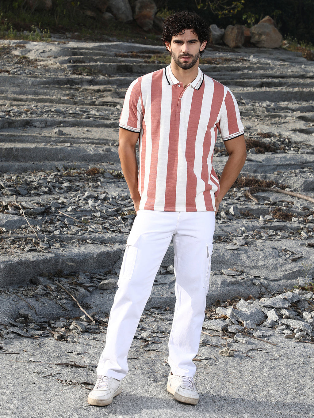 Awning-Striped Polo T-Shirt