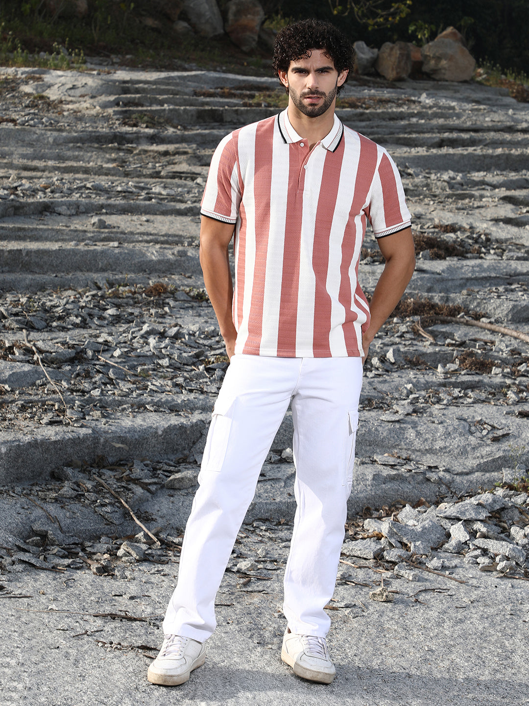 Awning-Striped Polo T-Shirt