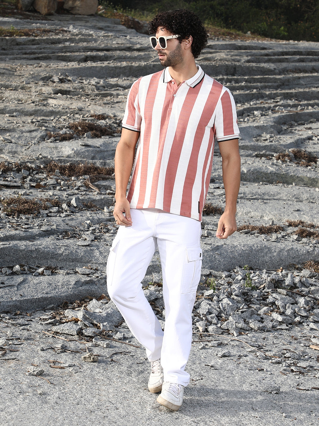 Awning-Striped Polo T-Shirt