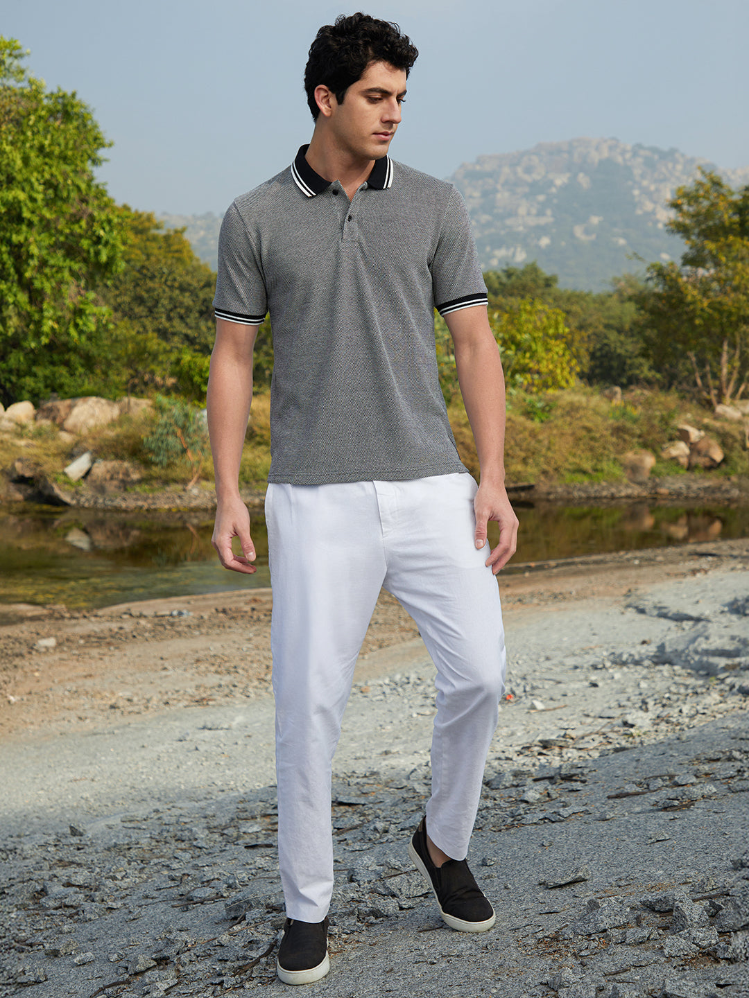 Duo-Hue Knit Polo T-Shirt