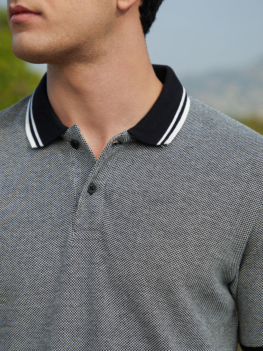 Duo-Hue Knit Polo T-Shirt