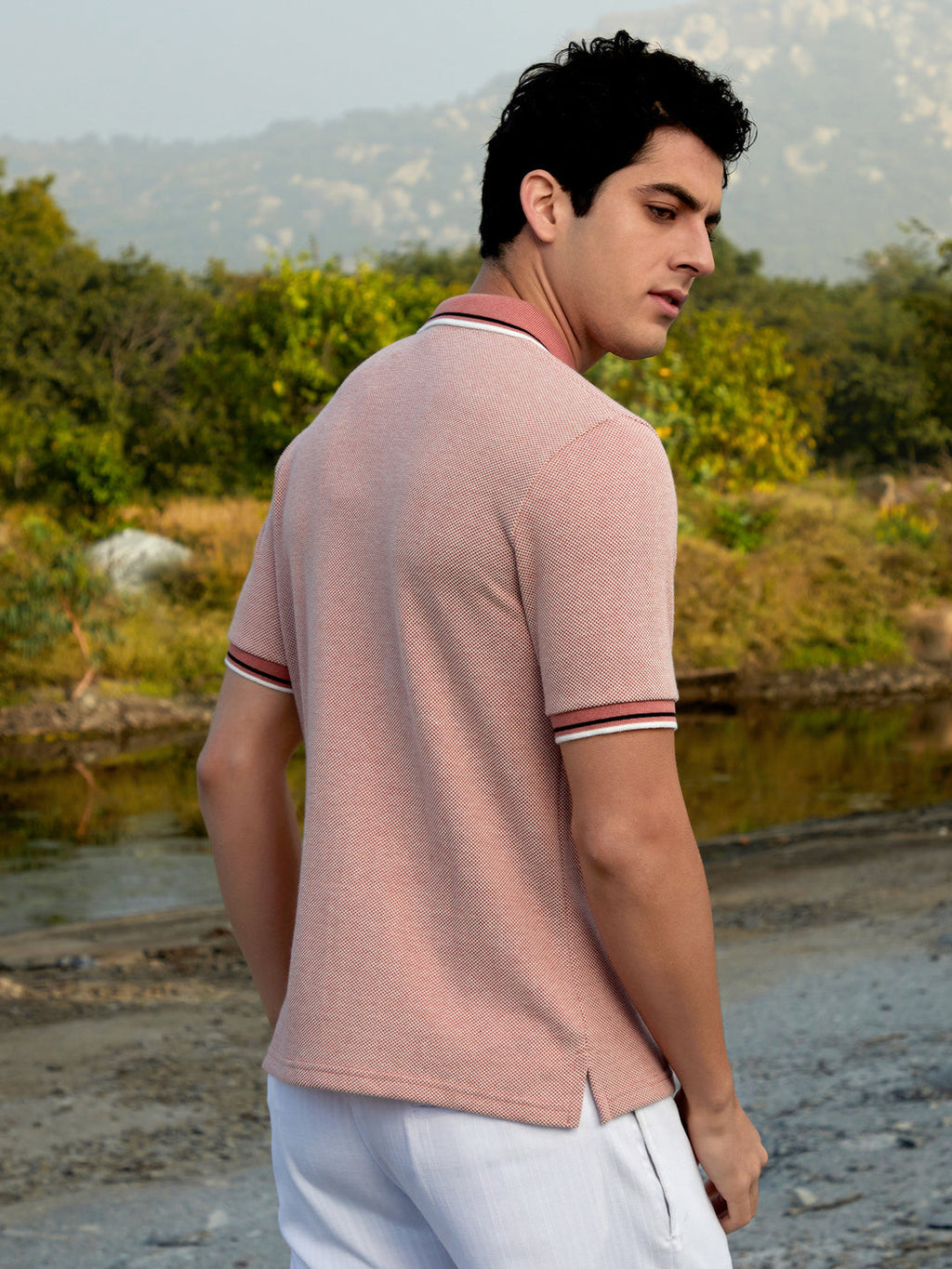 Duo-Hue Knit Polo T-Shirt